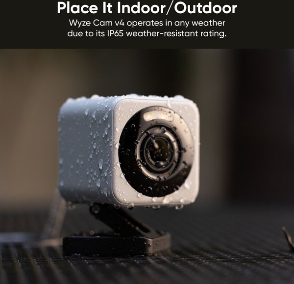Show full view: Wyze Cam v4 Indoor & Outdoor Pet Camera, White slide 7 of 12