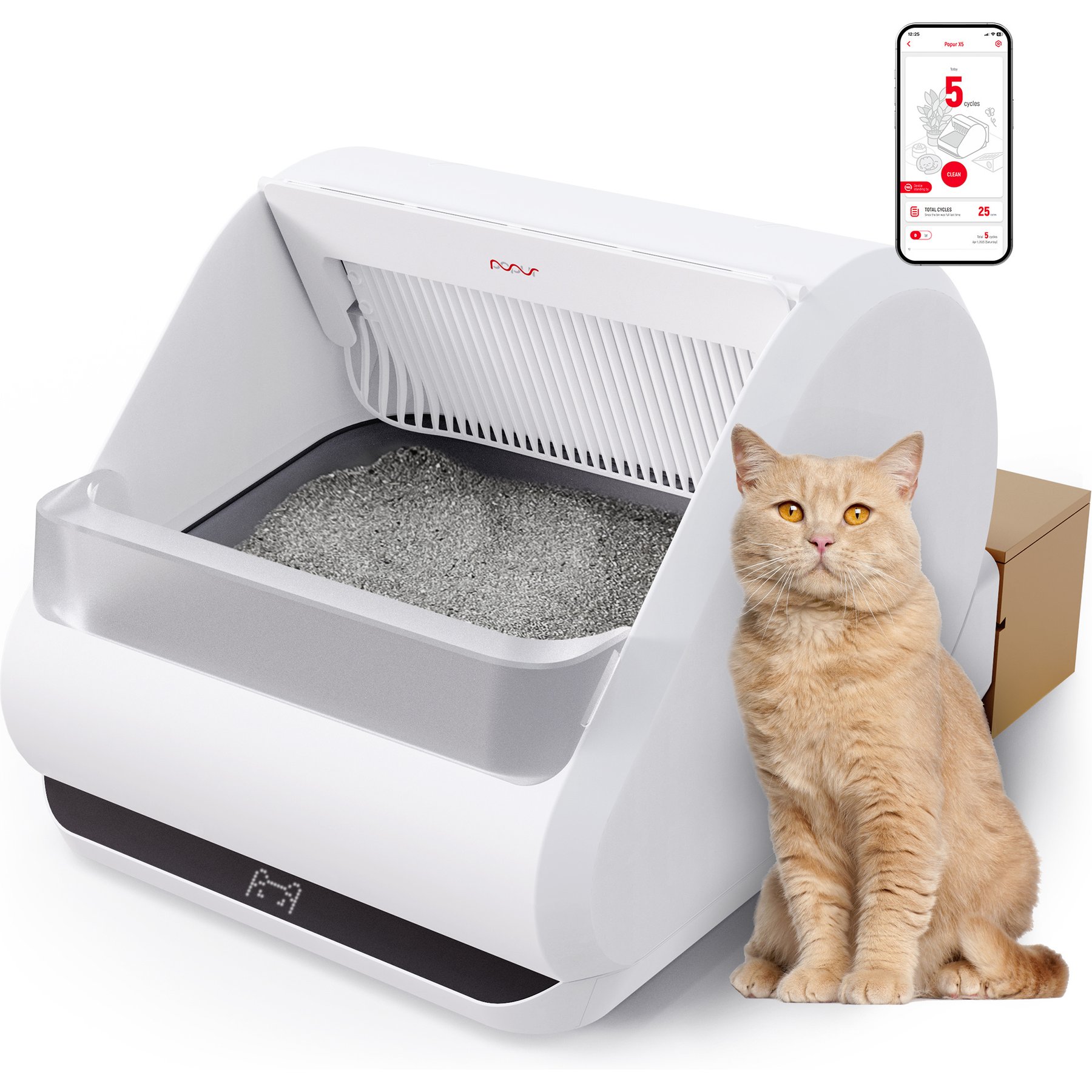 Popur X5 Self-Cleaning Cat Litter Box