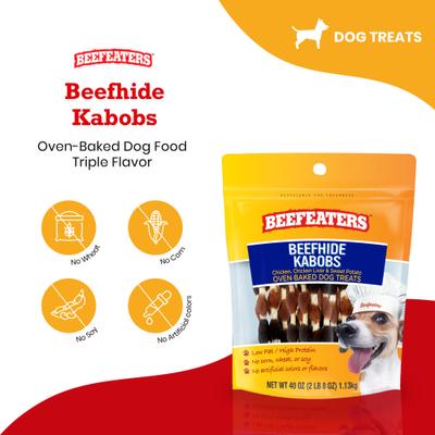 Show full view: Beefeaters Beefhide Kabobs Jerky Dog Treats, 40-oz bag slide 3 of 8