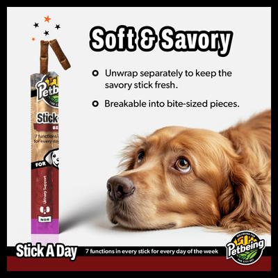 Show full view: PetBeing Stick a Day 7-in-1 Functions Daily Real Meat Supplement for Dogs, Mix, 28 count slide 8 of 10