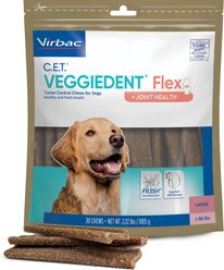 Virbac C.E.T. VeggieDent Flex + Joint Health Dental Chews for Large Dogs, over 66lbs, 30 count
