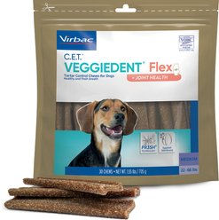 Virbac C.E.T. VeggieDent Flex + Joint Health Dental Chews for Medium Dogs, 30 count