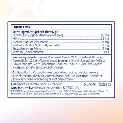 Show full view: Virbac MOVOFLEX Advanced Soft Chews Joint Supplement for Small Breed Dogs, 60 count slide 8 of 11