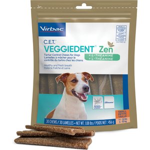 Virbac C.E.T. VeggieDent Zen Dental Chews for Small Dogs, 30 count