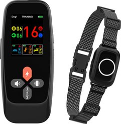 Pawious T800+ Waterproof Dog Training & Bark Collar, 6 to 24-in neck, Black