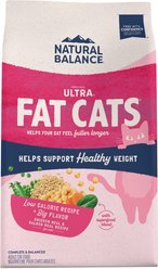 Natural Balance Fat Cats with Chicken Meal, Salmon Meal, Garbanzo Beans, Peas & Oatmeal Dry Cat Food,6-lb bag
