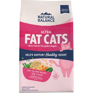 Natural Balance Fat Cats with Chicken Meal, Salmon Meal, Garbanzo Beans, Peas & Oatmeal Dry Cat Food,6-lb bag