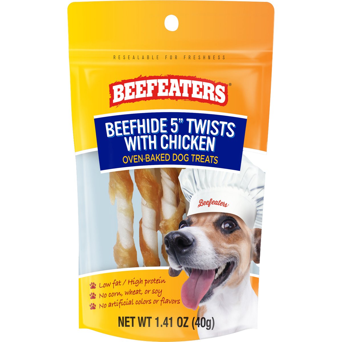 Beefeaters Beefhide Twist 5-inch Chicken Rawhide Dog Chew, 1.41-oz, case of 12
