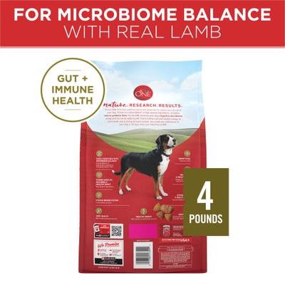 Show full view: Purina ONE Natural SmartBlend Lamb & Rice Formula Dry Dog Food, 4-lb bag slide 3 of 11