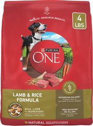 Purina ONE Lamb & Rice Formula Dry Dog Food, 4-lb bag