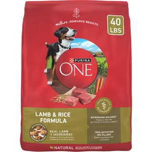 Purina ONE Natural SmartBlend Lamb & Rice Formula Dry Dog Food, 40-lb bag