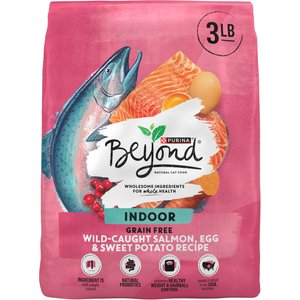 Purina Beyond Simply Indoor Wild-Caught Salmon, Egg & Sweet Potato Recipe Grain-Free Dry Cat Food, 3-lb bag