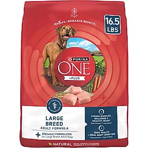 Purina ONE +Plus Natural Large Breed Chicken Muscle & Joint Support Dry Dog Food, 16.5-lb bag