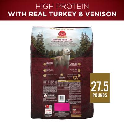 Show full view: Purina ONE True Instinct Natural High Protein with Real Turkey & Venison Dry Dog Food, 27.5-lb bag slide 3 of 11