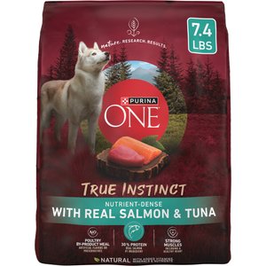 Purina ONE Natural True Instinct High Protein Real Salmon & Tuna Dry Dog Food, 7.4-lb bag