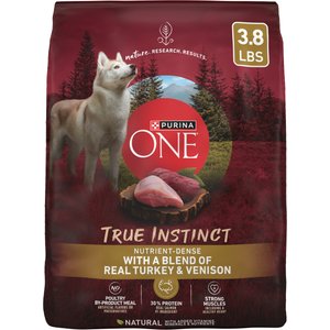 Purina ONE True instinct with A Blend of Real Turkey & Venison Dry Dog Food, 3.8-lb bag