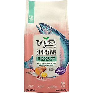 Purina Beyond Simply Indoor Wild-Caught Salmon, Egg & Sweet Potato Recipe Grain-Free Dry Cat Food, 5-lb bag