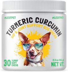Legitpet Turmeric Curcumin Chews Joint Supplement for Dogs, 30 count