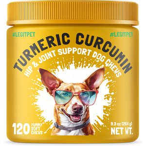 Legitpet Turmeric Curcumin Chews Joint Supplement for Dogs, 120 count