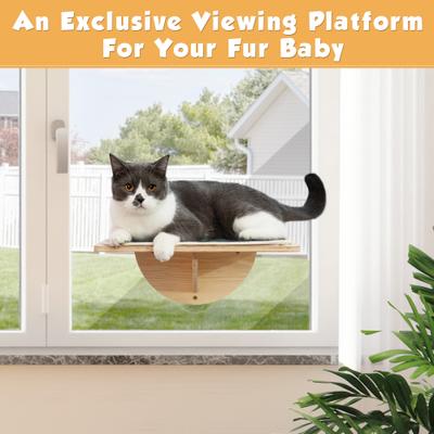 Show full view: Coziwow Cat Window Perch with Suction Cups, Natural Wood slide 9 of 12