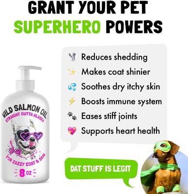 Show full view: Legitpet Wild Caught Alaskan Salmon Oil Liquid Skin & Coat Supplement for Dogs & Cats, 8-fl oz bottle slide 5 of 9