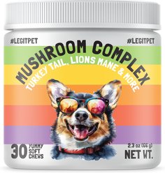 Legitpet Mushroom Complex Chews Supplement for Dogs, 30 count