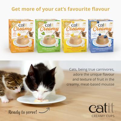 Show full view: Catit Creamy Cups with Fruit Variety Pack Cat Lickable Treat, 0.9-oz cup, 4 count slide 6 of 7