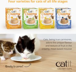 Catit Creamy Cups with Fruit, Chicken Mousse with Mango Cat Lickable Treat, 0.9-oz cup, 4 count slide 2 of 7