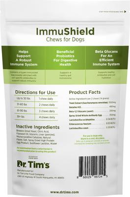 Show full view: Dr. Tim's ImmuShield Liver Flavored Chews Supplement for Dogs, 60 count slide 5 of 7