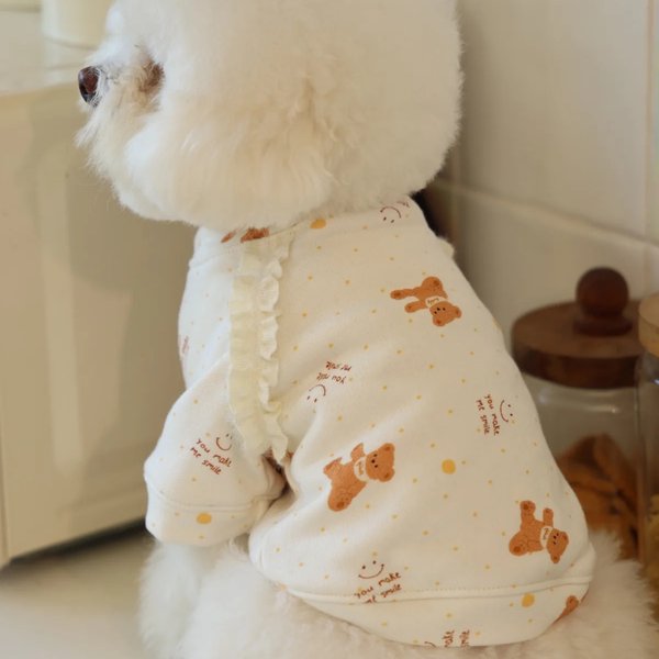 Show full view: Dolly Pet Chic Bow Elegance Sweet Bear Fleece Dog Hoodie, Large slide 3 of 5