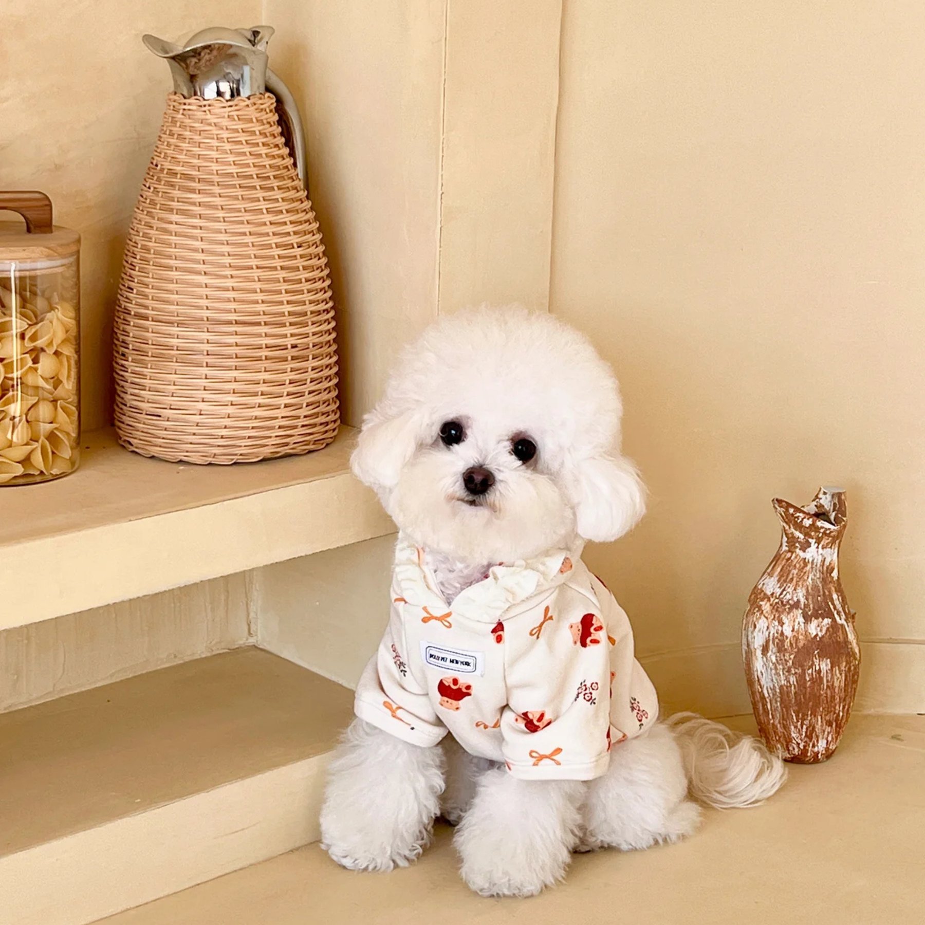 Dolly Pet Festive Bow Bear Dog Hoodie, X-Small