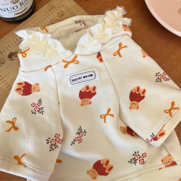 Show full view: Dolly Pet Festive Bow Bear Dog Hoodie, XX-Large slide 4 of 4