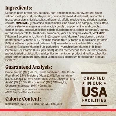 Show full view: Merrick Classic Healthy Grains Real Beef + Brown Rice Recipe with Ancient Grains Adult Dry Dog Food, 33-lb bag slide 7 of 12