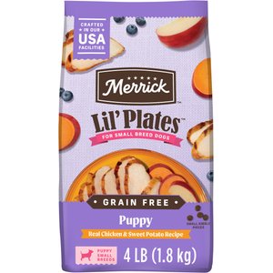 Merrick Lil' Plates Grain-Free Small Breed Dry Dog Food Puppy Real Chicken + Sweet Potato Recipe, 4-lb bag