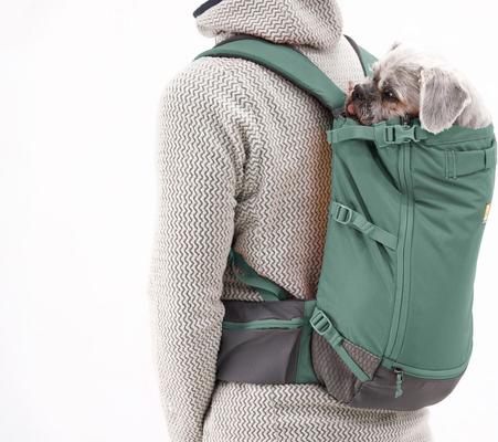Show full view: Ruffwear Hitch Hiker Backpack Dog Carrier, River Rock Green, Small slide 3 of 8