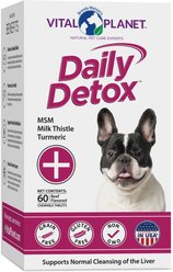 Vital Planet Daily Detox Beef Flavor Chewable Tablet Liver Supplement for Dogs, 60 count