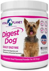 Vital Planet Digest Dog Daily Enzyme Beef Flavor Powder Dog Supplement, 3.9-oz jar