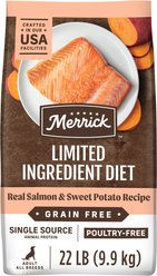 Merrick Limited Ingredient Diet Grain-Free Chicken-Free Real Salmon & Sweet Potato Recipe Dry Dog Food, 22-lb bag