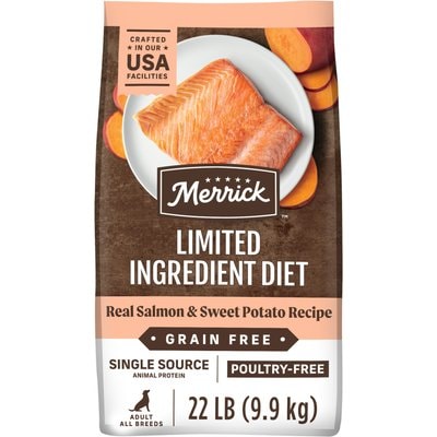 Merrick Merrick Limited Ingredient Diet Grain-Free Chicken-Free Real Salmon & Sweet Potato Recipe Dry Dog Food, 22-lb bag