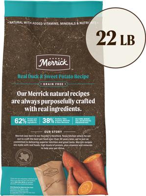 Show full view: Merrick Grain-Free Dry Dog Food Real Duck & Sweet Potato Recipe, 22-lb bag slide 4 of 12