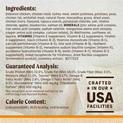 Show full view: Merrick Lil' Plates Grain-Free Small Breed Dry Dog Food Real Chicken, Sweet Potatoes + Peas with Raw Bites Recipe, 4-lb bag slide 7 of 12