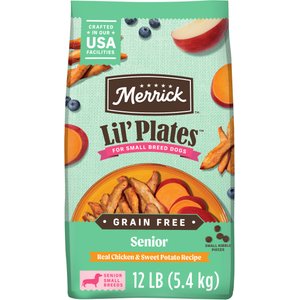 Merrick Lil' Plates Grain-Free Small Breed Dry Dog Food Senior Real Chicken + Sweet Potato Recipe, 12-lb bag