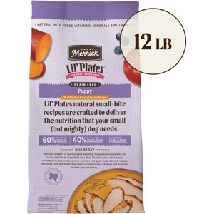 Merrick Lil' Plates Grain-Free Small Breed Dry Dog Food Puppy Real Chicken + Sweet Potato Recipe, 12-lb bag