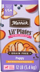 Merrick Lil' Plates Grain-Free Small Breed Dry Dog Food Puppy Real Chicken + Sweet Potato Recipe, 12-lb bag