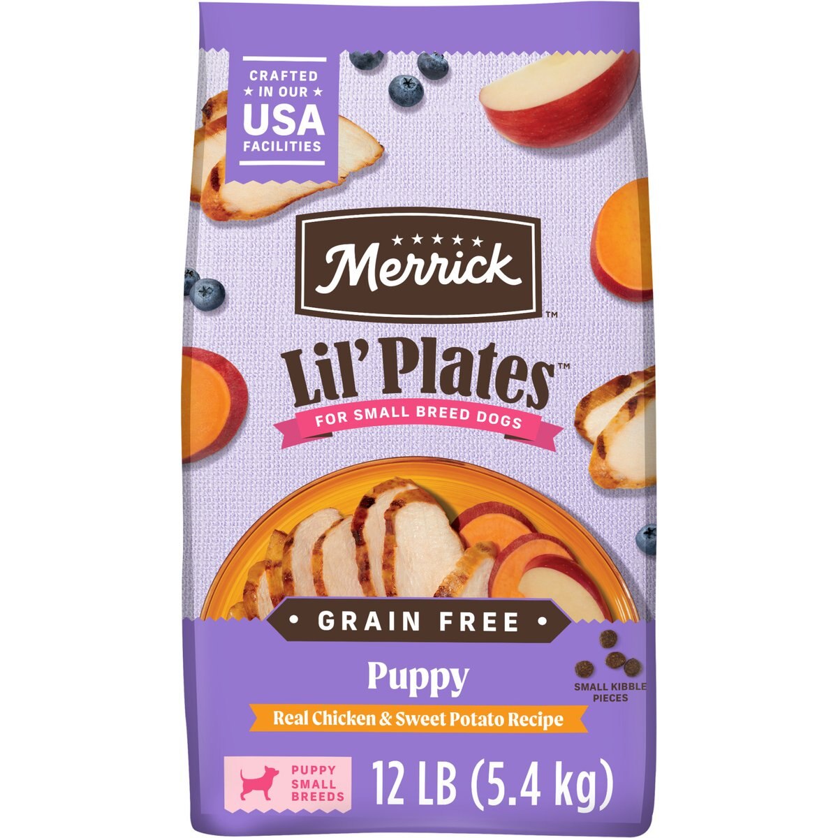 Merrick Lil' Plates Grain-Free Small Breed Dry Dog Food Puppy Real Chicken + Sweet Potato Recipe, 12-lb bag