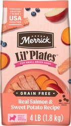 Merrick Lil' Plates Grain-Free Chicken-Free Real Salmon + Sweet Potato Recipe Small Breed Dry Dog Food, 4-lb bag
