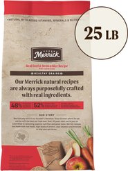 Merrick Classic Healthy Grains Real Beef + Brown Rice Recipe with Ancient Grains Adult Dry Dog Food, 25-lb bag slide 2 of 9