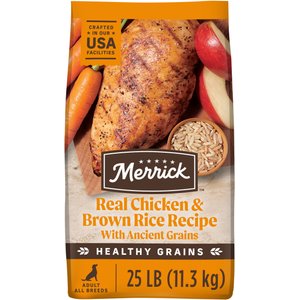 Merrick Classic Healthy Grains Real Chicken + Brown Rice Recipe with Ancient Grains Adult Dry Dog Food, 25-lb bag