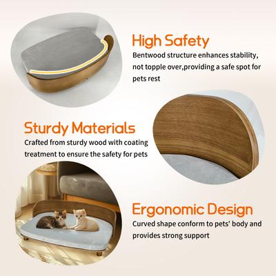 Show full view: Wisfor Elevated Cat Bed, Vintage Wood, Large slide 5 of 10