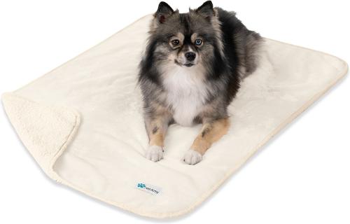 Show full view: PetAmi Sherpa Fleece Waterproof Cat & Dog Blanket, Beige, Small  slide 4 of 10